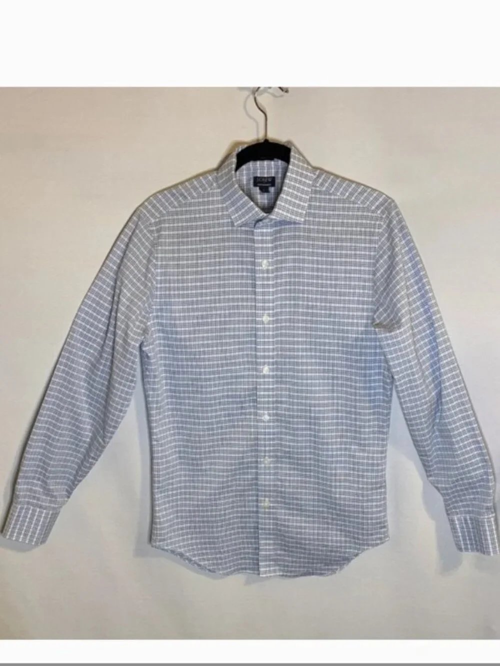 J. Crew Men's Dress Shirt Blue and White Plaid Size small